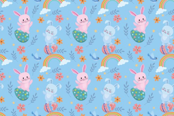 Download Bunny with Easter Egg, Rainbow Pattern. - Rainbow pattern Collection