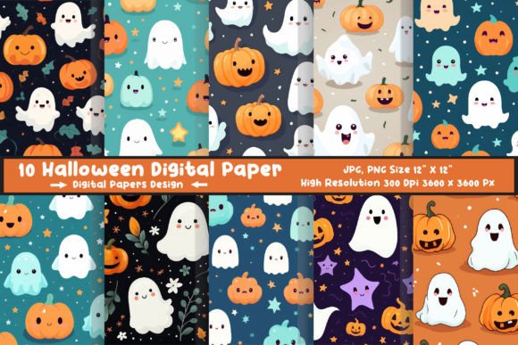 Download Halloween Pattern Digital Paper Pack - Halloween Collection