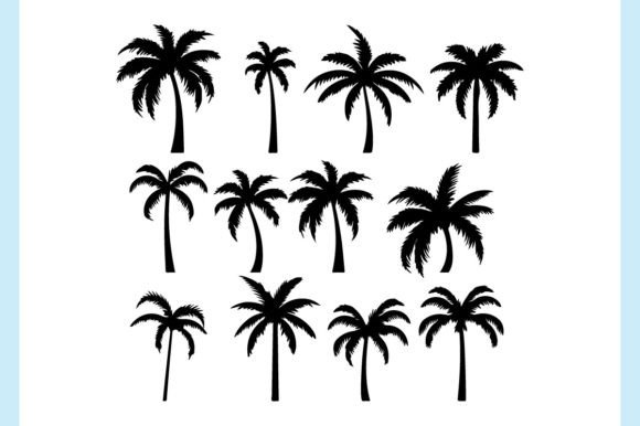 Download Black Palm Trees Silhouette 3 - Black Collection
