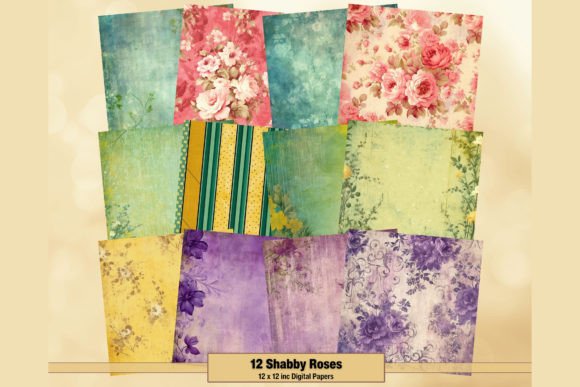 Download Shabby Roses Vintage Background Papers - Background paper Collection