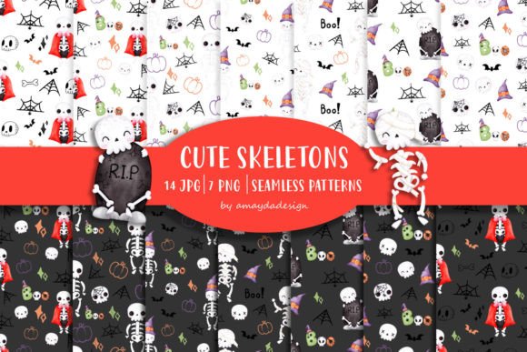 Download Halloween Skeletons Seamless Pattern - Halloween Collection