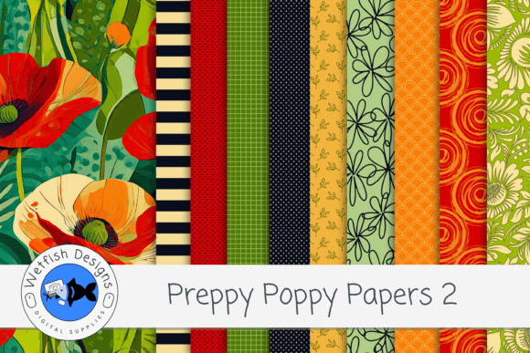 Download Preppy Poppy Digital Background Papers 2 - Background paper Collection