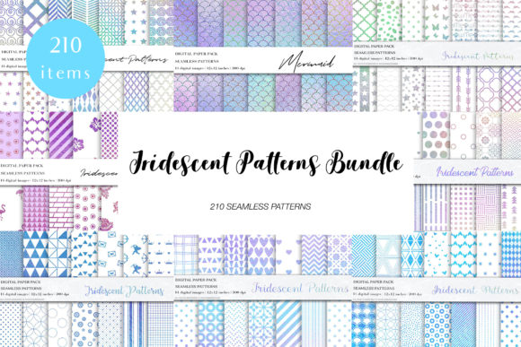 Download Iridescent Rainbow Patterns Bundle - Rainbow pattern Collection