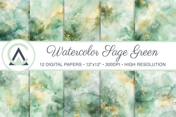 Download Watercolor Sage Green Background Papers - Background paper Collection