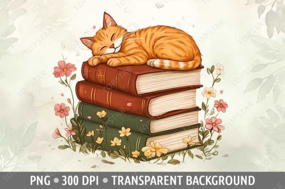 Download Sleeping Cat Old Books Flower Garden Art - Flower garden Collection