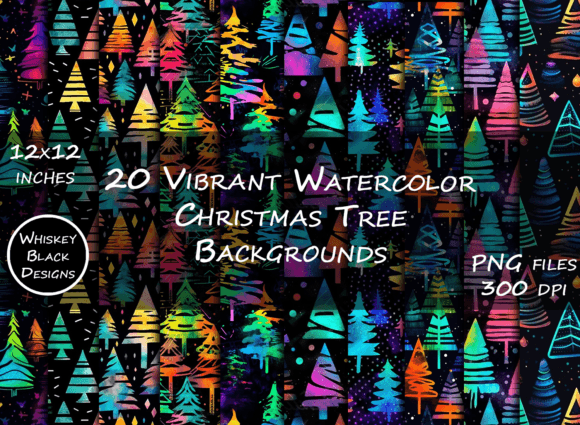 Download Neon Christmas Trees Background Papers - Background paper Collection