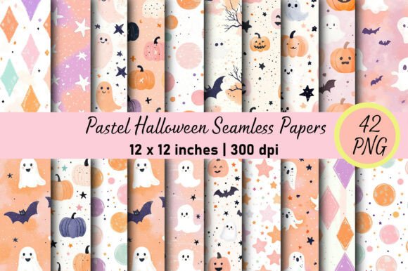 Download Pastel Halloween Seamless Papers - Halloween Collection