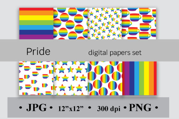 Download Pride Digital Paper Set, Rainbow Pattern - Rainbow pattern Collection