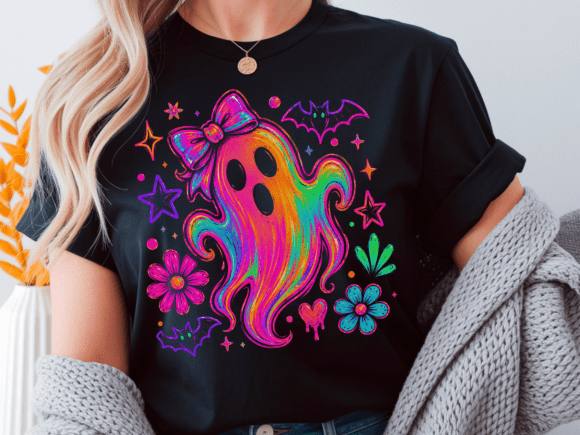 Download Neon Ghost PNG, Colorful Halloween - Halloween Collection
