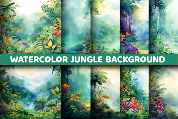 Download Watercolor Jungle Background Papers - Background paper Collection