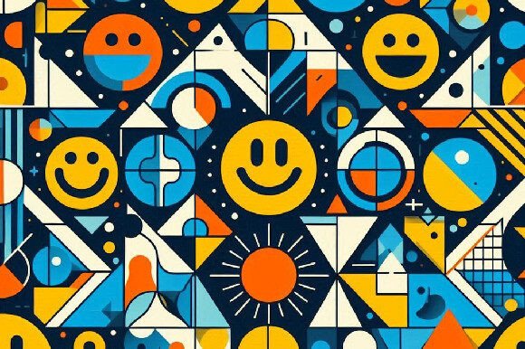 Download Modern Smiley Geometric Design - Premium Bundle