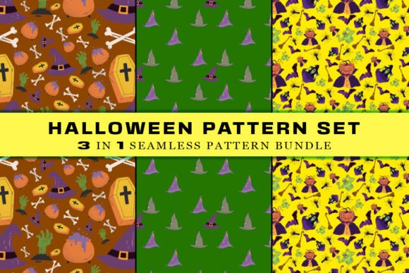 Download Happy Halloween Seamless Pattern Set - Halloween Collection