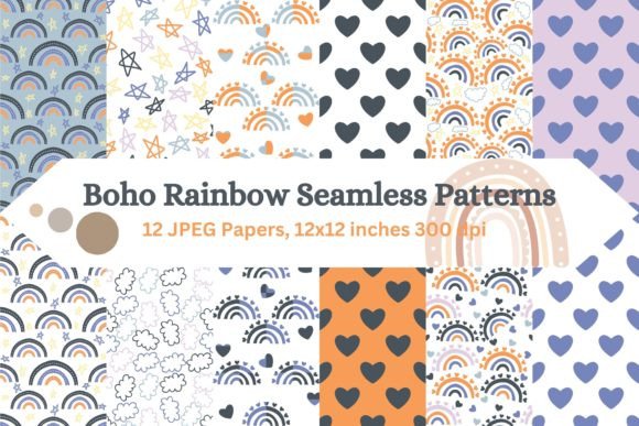 Download Mystical Boho Rainbow Patterns - Rainbow pattern Collection