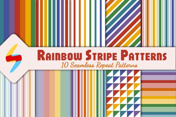 Download Bold Rainbow Stripe Patterns - Premium Bundle
