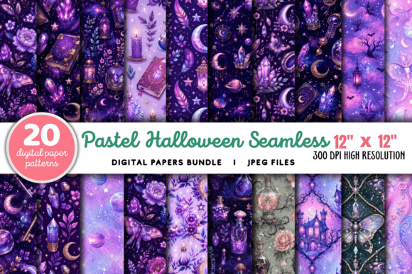 Download Pastel Halloween Pattern Pack Bundle - Halloween Collection